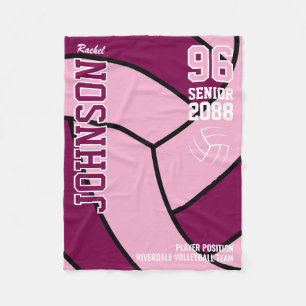 Senior Volleybalteam Geschenk Aangepaste Kleur Fleece Deken