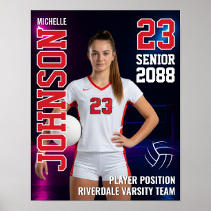 Senior Volleybalteam Speler Foto Cadeau Sporten Poster