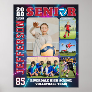 Senior Volleybalteam Sportspeler Fotocollage Poster