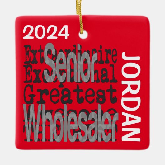 Senior Wholesaler Extraordinaire CUSTOM Keramisch Ornament (Voorkant)