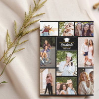 Senior Year Friends Photo Collage Afstuderen Kaart