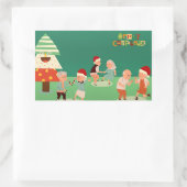 Senioren Kerstfeest Rechthoekige Sticker (Tas)