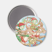 Senioren rijden rendieren magneet (Voorkant / Achterkant)