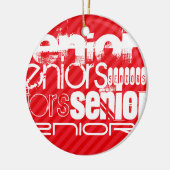 Senioren; Scarlet Red Stripes Keramisch Ornament (Links)