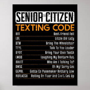 Senioren sms-code voor een opa of oma poster
