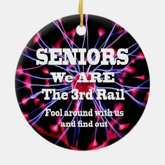 Senioren Wij zijn de derde rail Keramisch Ornament (Achterkant)