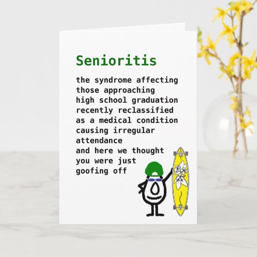 Senioritis Kaart (Gele Bloem)