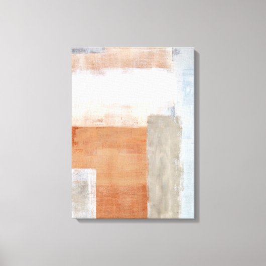 'Seniority' Grijs en Beige Abstracte kunst Canvas Afdruk (Voorkant)