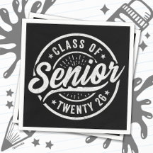 Seniorklas van 2026 Cool Vintage Badge Afstuderen