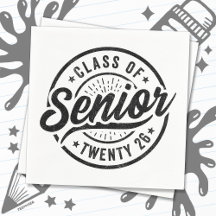 Seniorklas van 2026 Cool Vintage Badge Afstuderen