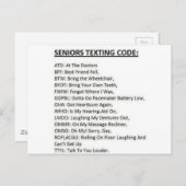 Seniors Texting Code Briefkaart (Voorkant / Achterkant)