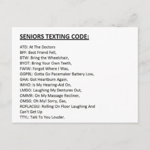 Seniors Texting Code Feestdagenkaart