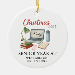 Seniorschooljaar Ornament, Op maat gemaakte glazen Keramisch Ornament