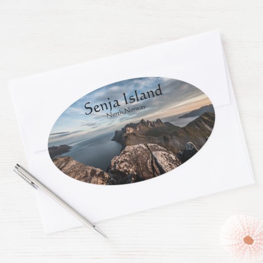 Senja Island Ovale Sticker (Envelop)