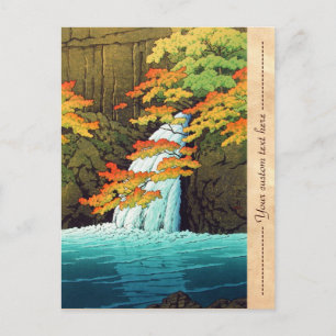 Senju Waterfall, Akame Hasui Kawase shin hanga art Briefkaart