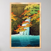 Senju Waterfall, Akame Hasui Kawase shin hanga art Poster (Voorkant)
