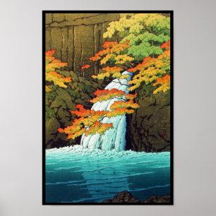 Senju-waterval, Akame Hasui Kawase shin hanga-kuns Poster