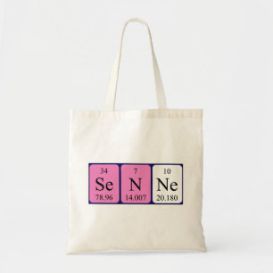Senne periodieke lijstnaam canvas tas