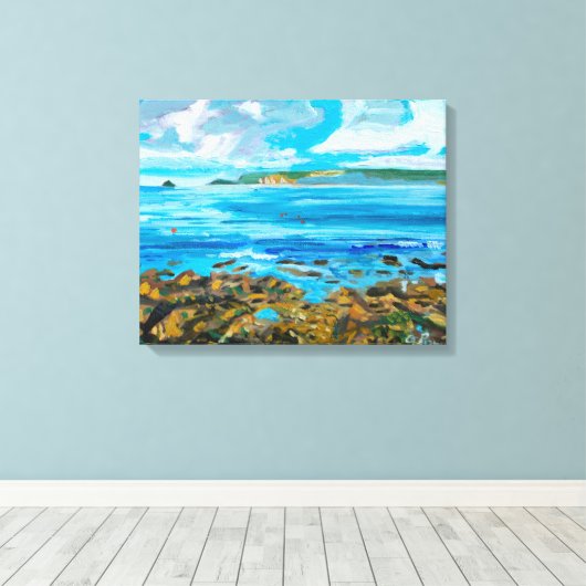 Sennen Cornwall Canvas Afdruk (Insitu (Houten vloer))