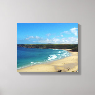 Sennen Cove Beach Cornwall England Canvas Afdruk