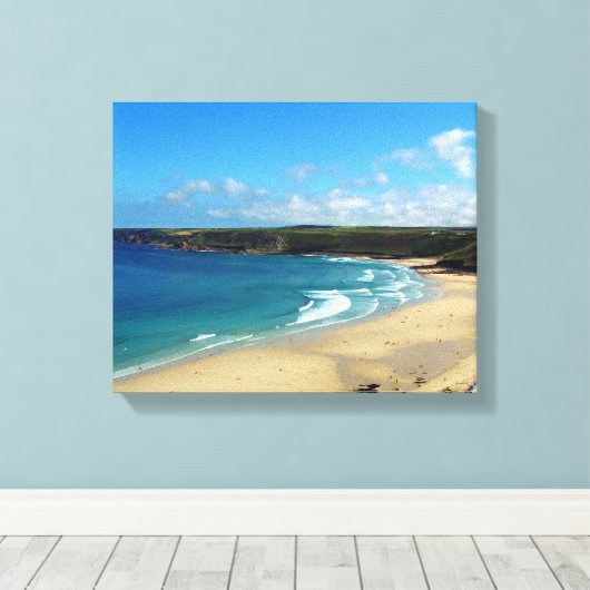 Sennen Cove Beach Cornwall England Canvas Afdruk (Insitu (Houten vloer))