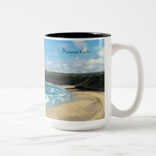 Sennen Cove Cornwall England Tweekleurige Koffiemok