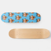 Señor Gato Cowboy Cartoon Mustache Cat Skateboard (Horizontaal)