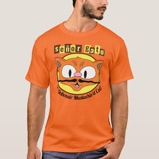 Señor Gato™ de Debonair Mustachioed Mustache Cat. T-shirt (Voorkant)