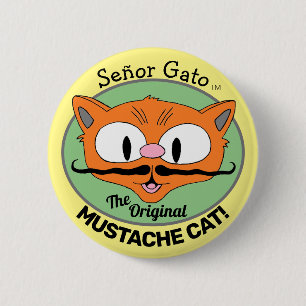 Señor Gato de Originele Snorhar Kat Cartoon kat! Ronde Button 5,7 Cm
