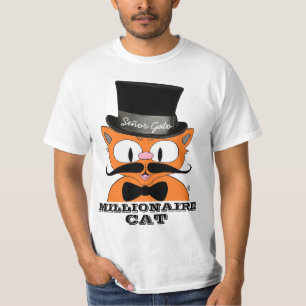 Señor Gato Millionaire Mustache Cat met Bow Strop T-shirt