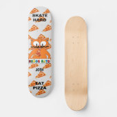 Senor Gato Schaats Hard Eat Pizza, op persoonlijke Skateboard (Voorkant)