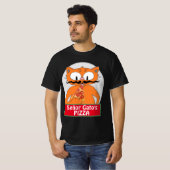 Señor Gato's Pizza Handlebar Mustache Cat T-shirt (Voorkant volledig)