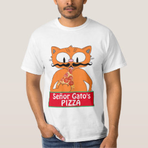 Señor Gato's Pizza Snavel Snorharige Kat T-shirt