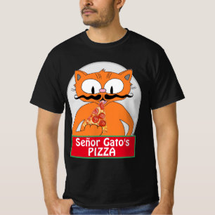 Señor Gato's Pizza Snavel Snorharige Kat T-shirt