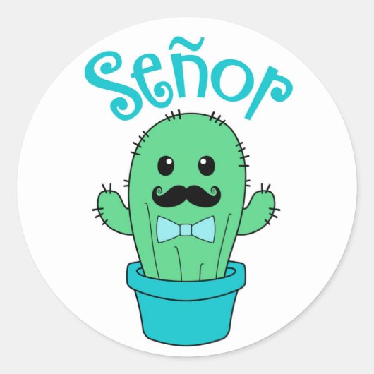 Señor sticker voor fiesta gender onthullen (Voorkant)
