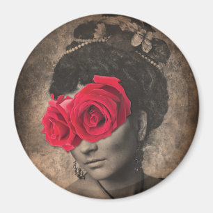 Senorita avec aimant Rose couvert aux yeux