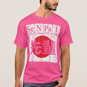 Senpai Periodiek Systeem Elementen Kanji Japanse V T-shirt