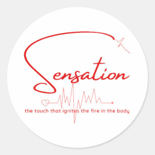Sensation Pulse Hartlijn Ronde Sticker
