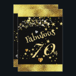 Sensational 70th Birthday Party Invitation<br><div class="desc">J'espère que vous apprécierez cette Invitation Anniversaire avec ces Séquins d'Or et Stars Sensationnel 70ème Anniversaire sur elle. Vous pouvez modifier tous les renseignements personnels sur l'invitation pour répondre à vos besoins. Profitez-en ! https://www.zazzle.com/store/artzdizigns</div>