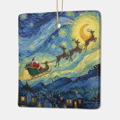 Sensational Van Gogh-esque Santa Rudolph Keramisch Ornament (Links)