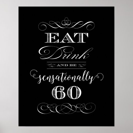 Sensationally 60 Birthday Party Gift Poster (Voorkant)