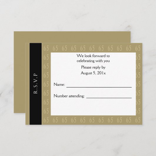 Sensationnel À 65 Invitation RSVP (Devant / Derrière)