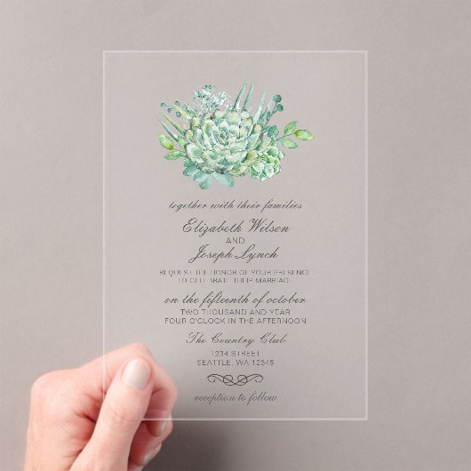 Sensationnel Succulents Invitations de mariage (In situ (ordinateur de poche))