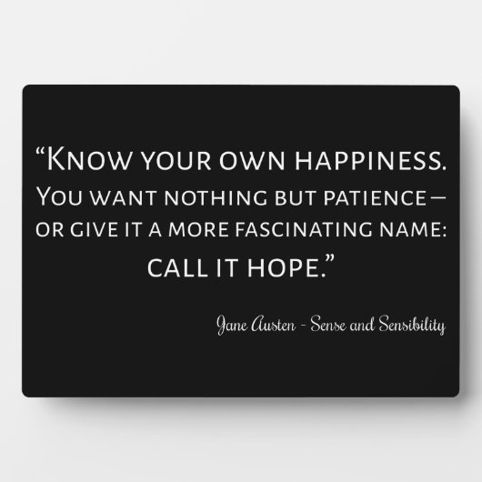 Sense and Sensibility Quote I Fotoplaat (voorkant)