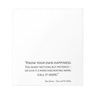 Sense and Sensibility Quote I Notitieblok