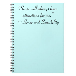 Sense zal me altijd aantrekken Jane Austen Quote Notitieboek