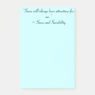 Sense zal me altijd aantrekken Jane Austen Quote Post-it® Notes