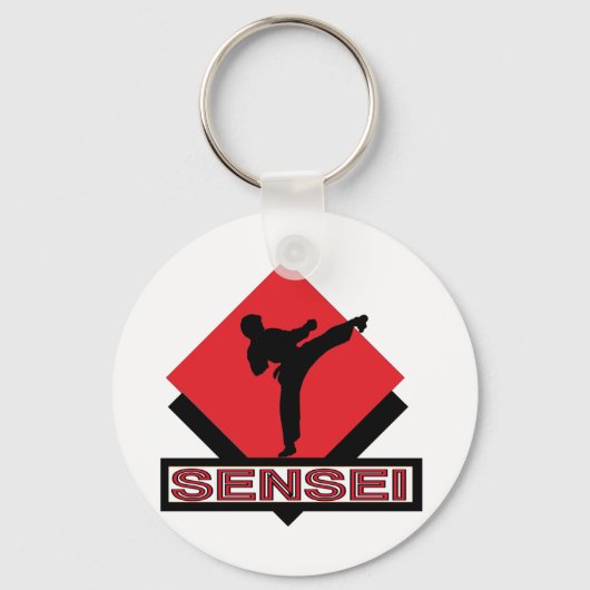 Sensei red diamantgift sleutelhanger (Voorkant)