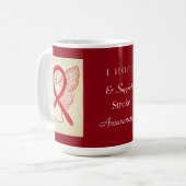 Sensibilisation à l'AVC Angel Ruban Rouge Mug pers (Devant gauche)