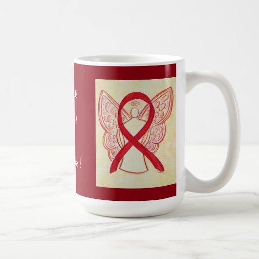 Sensibilisation à l'AVC Angel Ruban Rouge Mug pers (Droite)